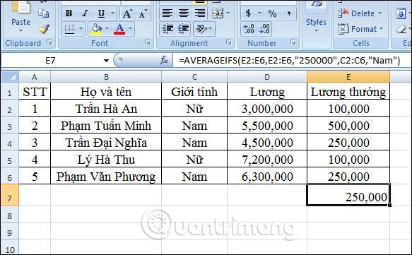 ฟังก์ชัน AVERAGEIFS ใน Excel: วิธีคำนวณค่าเฉลี่ยของพนักงานชาย
