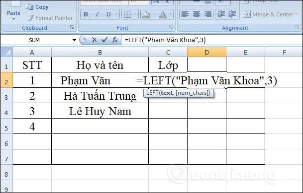LEFT işlevi, Excel'de sol karakter dizesini kesme işlevinin nasıl kullanılacağı