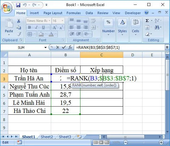 วิธีจัดอันดับใน Excel โดยใช้ฟังก์ชัน RANK