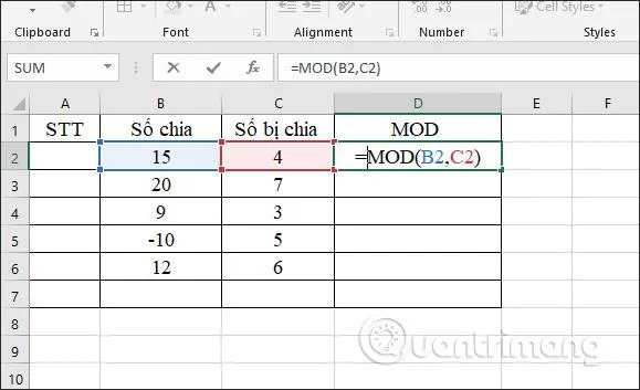 Divisionsfunktion in Excel: MOD-Funktion (den Rest ermitteln) und QUOTIENT-Funktion (den ganzzahligen Teil ermitteln)