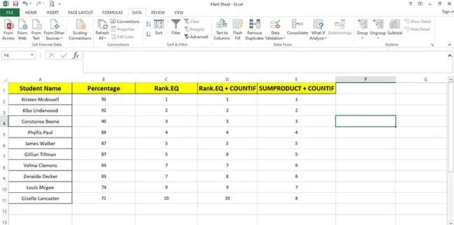 COUNTIF işlevi ve Excel'de koşullu sayma