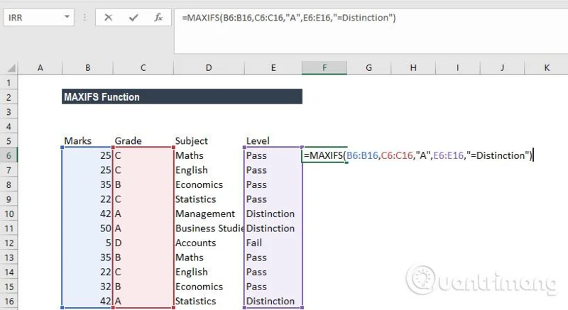 Excel 2016'da MAXIFS işlevi nasıl kullanılır?