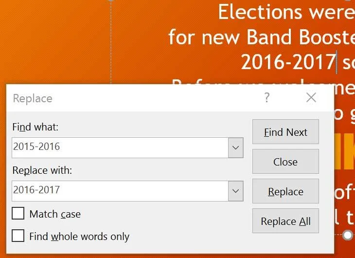PowerPoint 2019 - Zakończenie zamiany