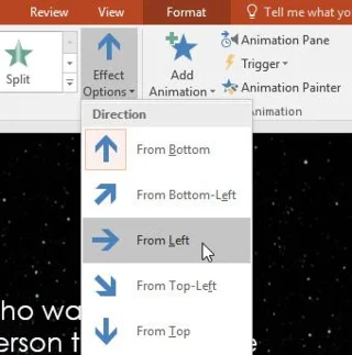 Opções de animação no PowerPoint