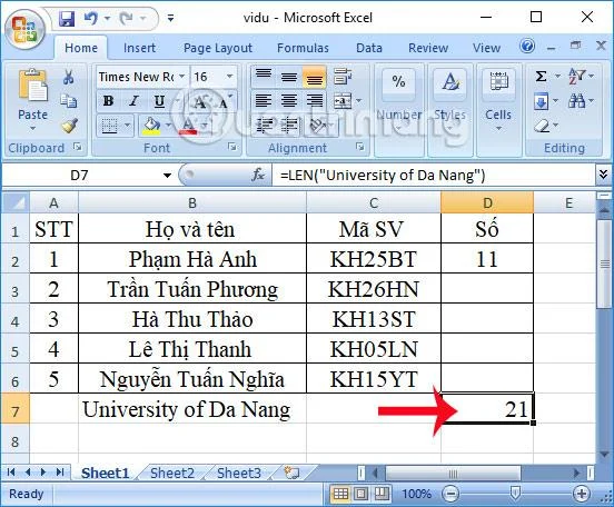 Excel'de LEN işlevi: Bir dizenin uzunluğunu alma işlevi