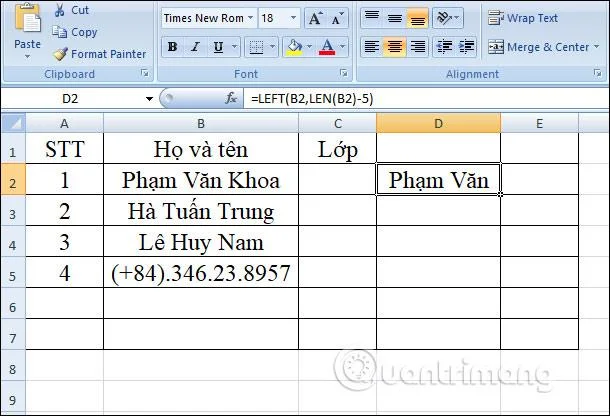 LEFT işlevi, Excel'de sol karakter dizesini kesme işlevinin nasıl kullanılacağı
