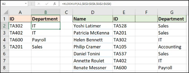 Excel'de XLOOKUP işlevi nasıl kullanılır?