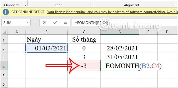 Excel EOMONTH işlevi, EOMONTH işlevi nasıl kullanılır?