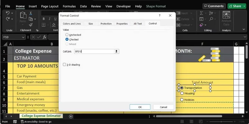 Microsoft Excelde kontrol listesi nasıl oluşturulur