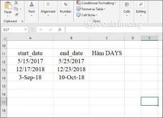 ฟังก์ชัน DAYS ใน Excel: วิธีคำนวณระยะทางวันที่ใน Excel