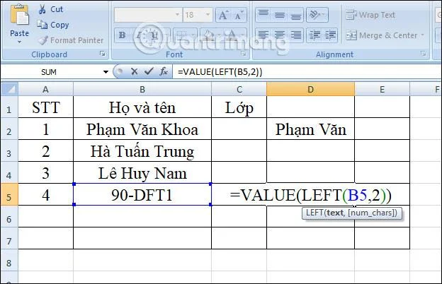 LEFT işlevi, Excel'de sol karakter dizesini kesme işlevinin nasıl kullanılacağı
