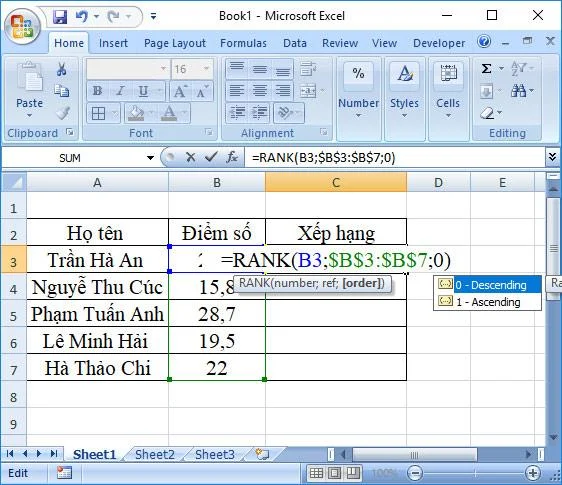 วิธีจัดอันดับใน Excel โดยใช้ฟังก์ชัน RANK