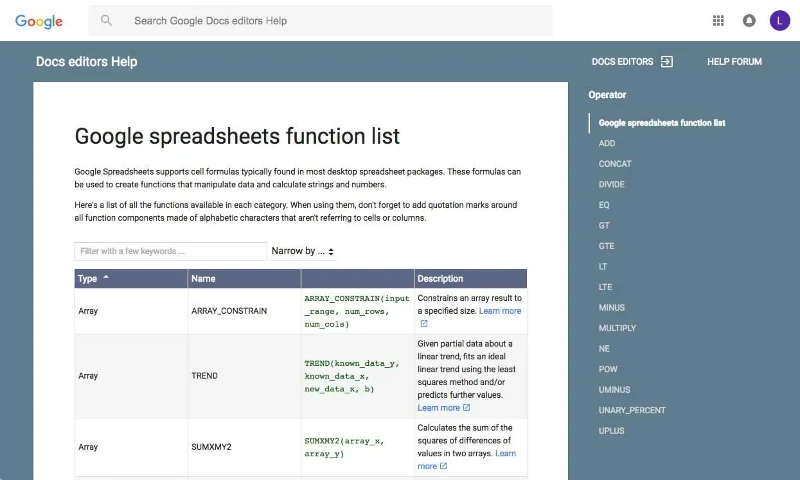 Google Sheets (Teil 8): Arbeiten mit Funktionen