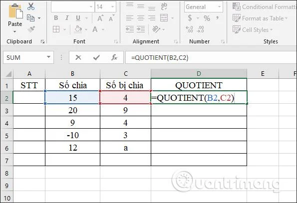 Divisionsfunktion in Excel: MOD-Funktion (den Rest ermitteln) und QUOTIENT-Funktion (den ganzzahligen Teil ermitteln)