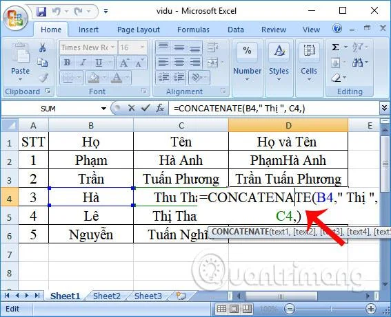 Excel'de BİRLEŞTİR işlevi nasıl kullanılır?