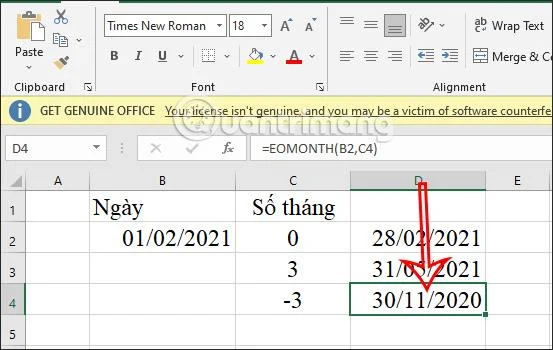 Excel EOMONTH işlevi, EOMONTH işlevi nasıl kullanılır?