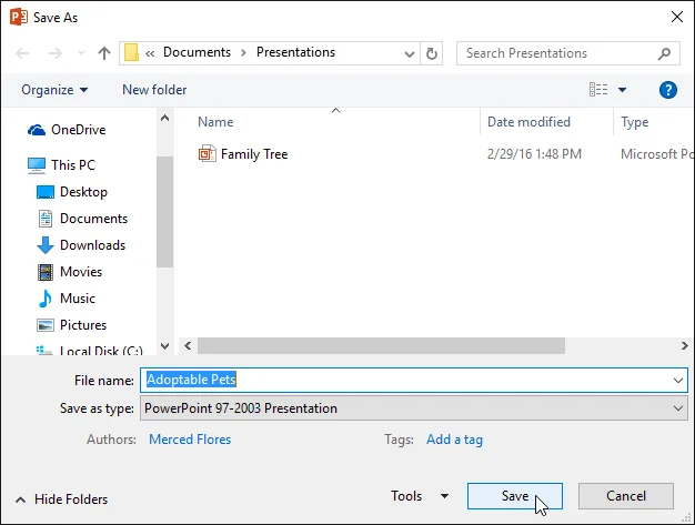 PowerPoint 2019 (Bölüm 3): Sunuyu kaydetme
