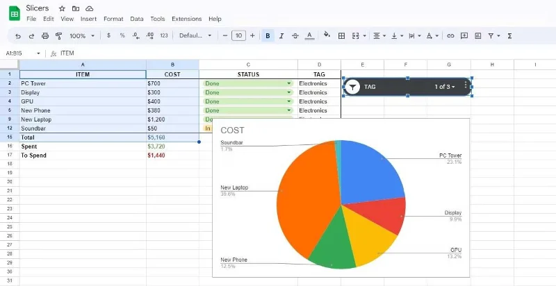 So verwenden Sie Slicer in Google Sheets, um Daten schnell zu filtern