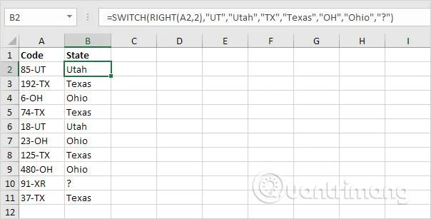 Excel 2016'da ANAHTAR işlevi nasıl kullanılır