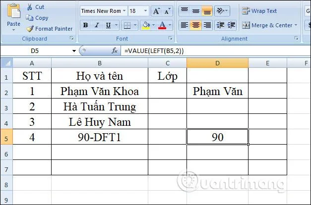 LEFT işlevi, Excel'de sol karakter dizesini kesme işlevinin nasıl kullanılacağı