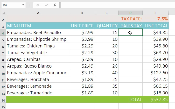 Excel 2019 (ตอนที่ 14): การอ้างอิงเซลล์แบบสัมพัทธ์และแบบสัมบูรณ์