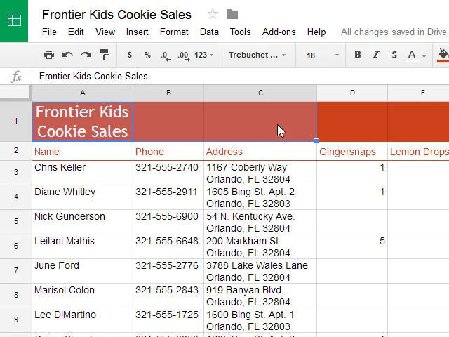 Google Sheets (Teil 2): ​​Spalten, Zeilen und Zellen ändern