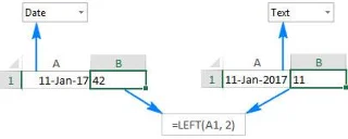 LEFT işlevi, Excel'de sol karakter dizesini kesme işlevinin nasıl kullanılacağı
