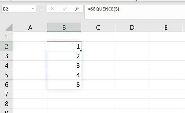 Microsoft Excel 365'te SEQUENCE() işlevi nasıl kullanılır?