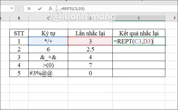 Excel'de REPT işlevi nasıl kullanılır?
