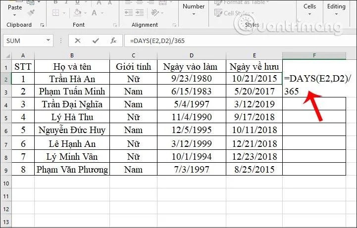 Excel'de GÜN işlevi: Excel'de tarih mesafesi nasıl hesaplanır