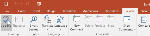 PowerPoint 2019 - Controllo ortografia