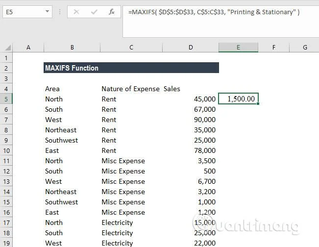 Excel 2016'da MAXIFS işlevi nasıl kullanılır?