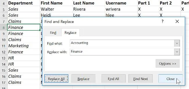 Excel 2016 - Pelajaran 10: Menggunakan fungsi Cari dan Ganti dalam Excel