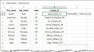 Excel 2016da TEXTJOIN işlevi nasıl kullanılır?