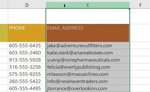 Excel 2016 - Insérer une colonne