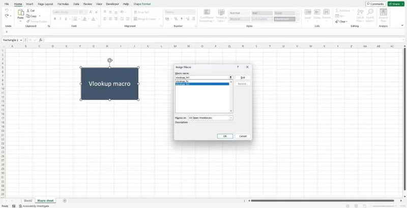 Excel VBA kullanarak Vlookup'ı otomatikleştirme