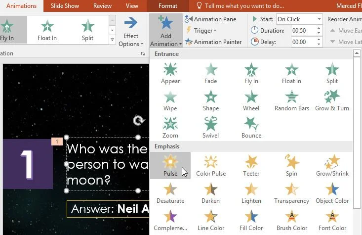 Adicionar animações no PowerPoint