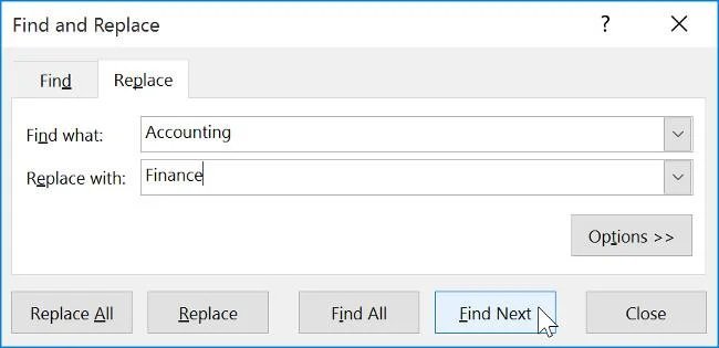 Excel 2016 - Pelajaran 10: Menggunakan fungsi Cari dan Ganti dalam Excel