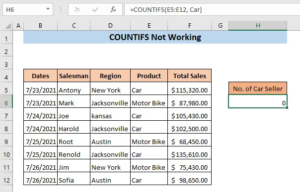 COUNTIFS işlevi, Excel'de birden çok koşula göre hücre sayımı işlevinin nasıl kullanılacağı