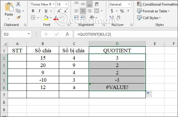 Divisionsfunktion in Excel: MOD-Funktion (den Rest ermitteln) und QUOTIENT-Funktion (den ganzzahligen Teil ermitteln)