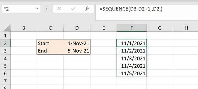 Microsoft Excel 365'te SEQUENCE() işlevi nasıl kullanılır?