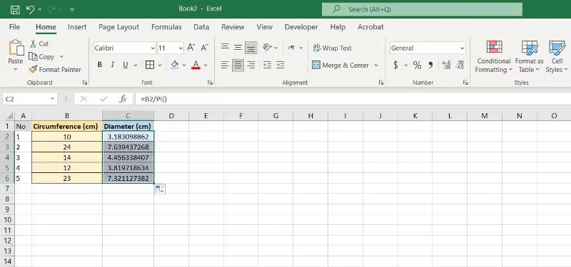 Excel'de PI işlevi nasıl kullanılır?