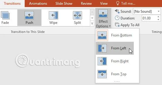 PowerPoint 2016: применение эффектов перехода