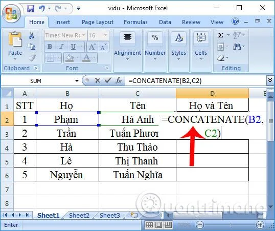 Excel'de BİRLEŞTİR işlevi nasıl kullanılır?
