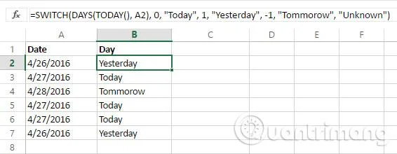 Excel 2016'da ANAHTAR işlevi nasıl kullanılır