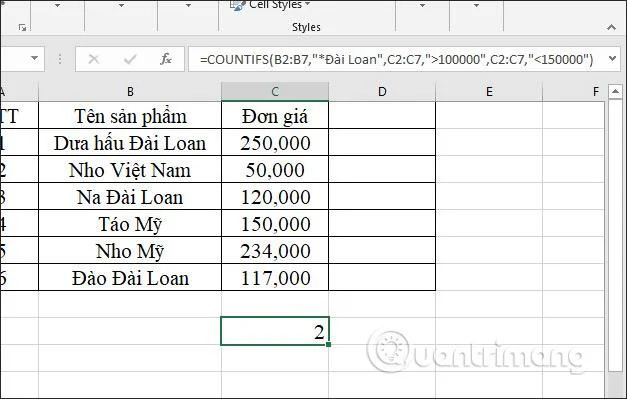 COUNTIFS işlevi, Excel'de birden çok koşula göre hücre sayımı işlevinin nasıl kullanılacağı