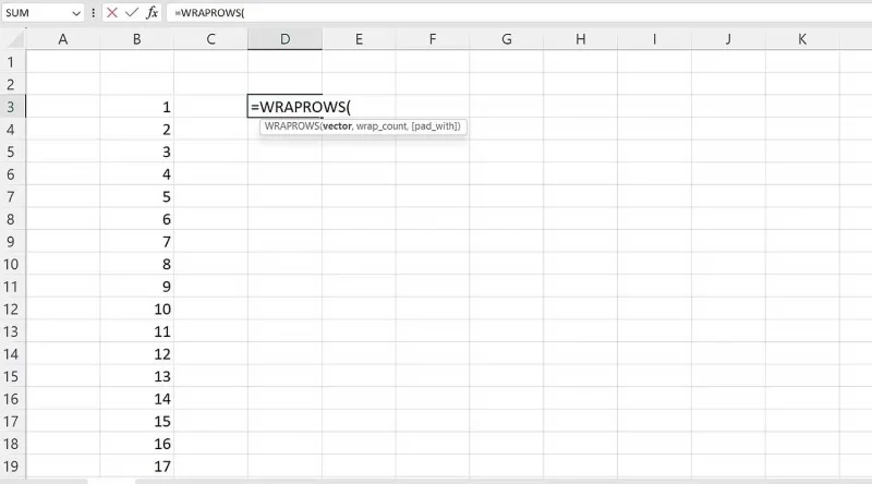So verwenden Sie die WRAPPROS-Funktion in Excel