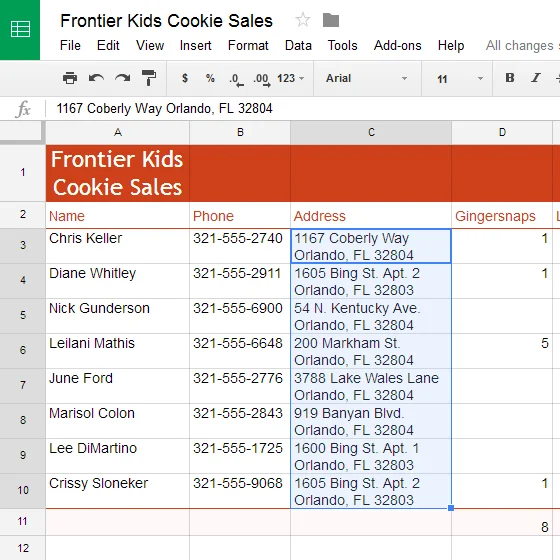 Google Sheets (Teil 2): ​​Spalten, Zeilen und Zellen ändern