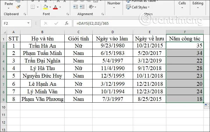 Excel'de GÜN işlevi: Excel'de tarih mesafesi nasıl hesaplanır