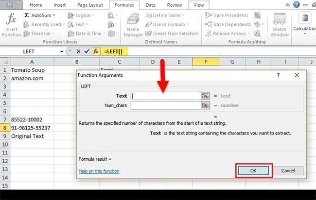 LEFT işlevi, Excel'de sol karakter dizesini kesme işlevinin nasıl kullanılacağı